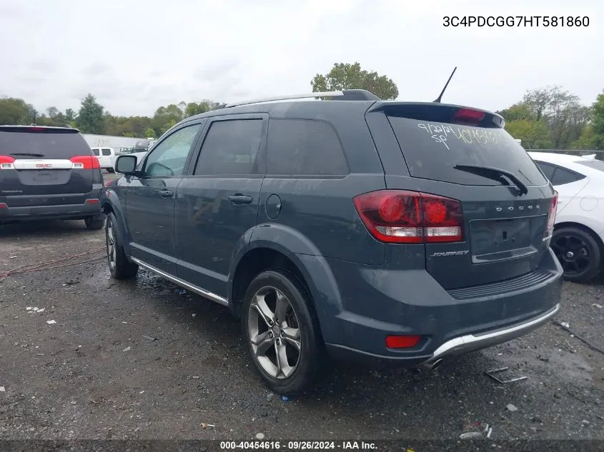 2017 Dodge Journey Crossroad Plus VIN: 3C4PDCGG7HT581860 Lot: 40454616