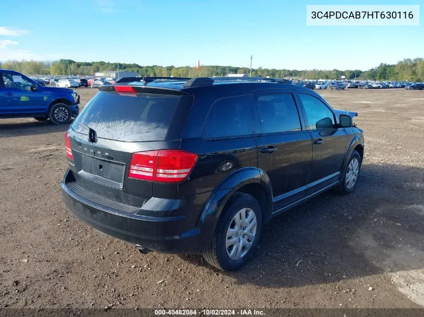 2017 Dodge Journey Se VIN: 3C4PDCAB7HT630116 Lot: 40482084