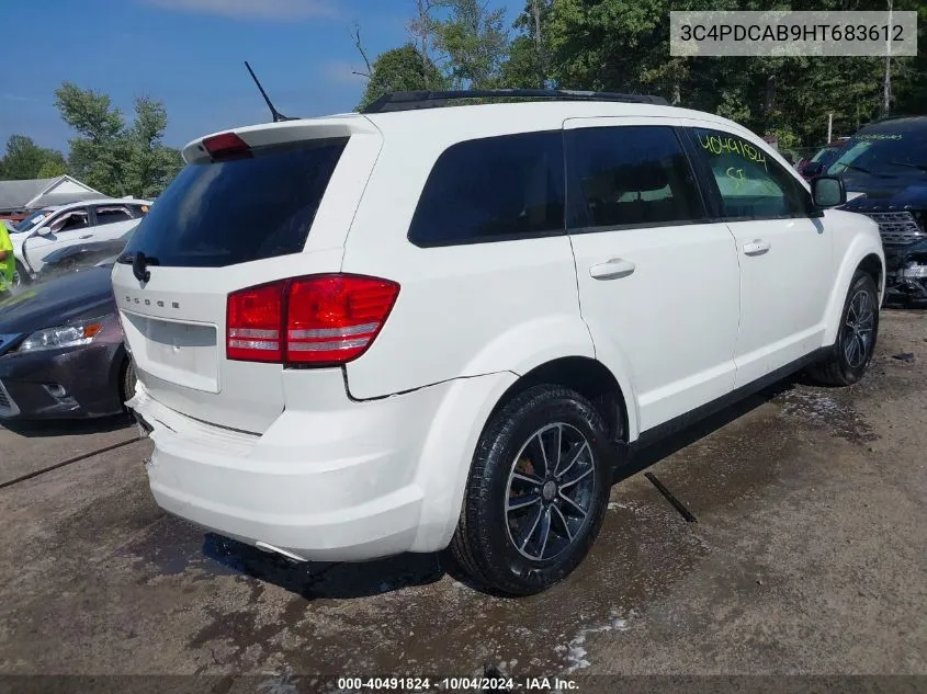 2017 Dodge Journey Se VIN: 3C4PDCAB9HT683612 Lot: 40491824