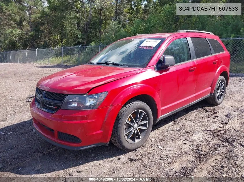 2017 Dodge Journey Se VIN: 3C4PDCAB7HT607533 Lot: 40492006