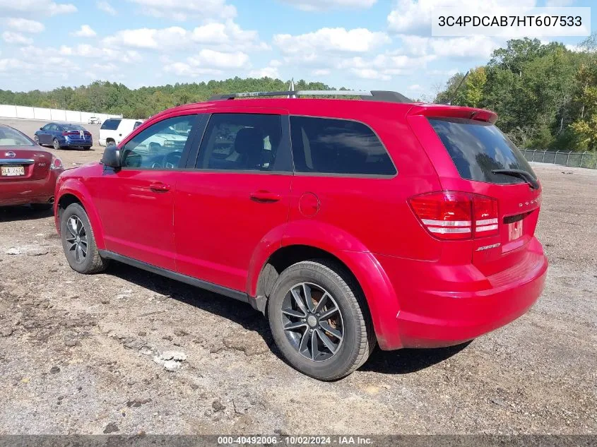 2017 Dodge Journey Se VIN: 3C4PDCAB7HT607533 Lot: 40492006