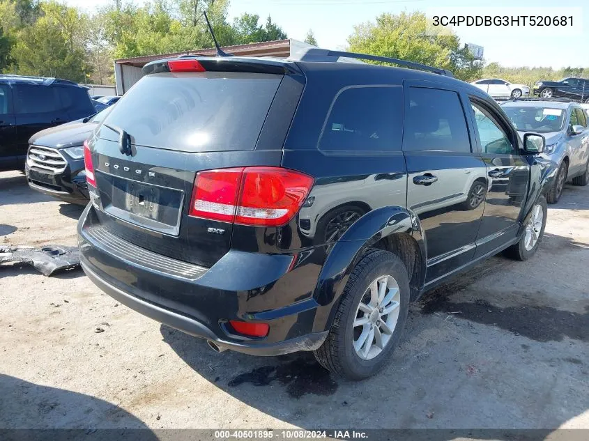 2017 Dodge Journey Sxt VIN: 3C4PDDBG3HT520681 Lot: 40501895