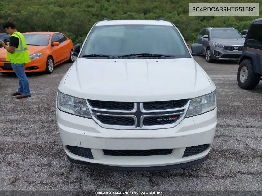 2017 Dodge Journey Se VIN: 3C4PDCAB9HT551580 Lot: 40504664