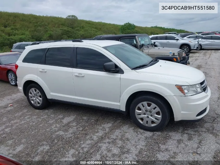 2017 Dodge Journey Se VIN: 3C4PDCAB9HT551580 Lot: 40504664