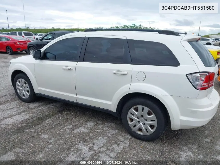 2017 Dodge Journey Se VIN: 3C4PDCAB9HT551580 Lot: 40504664