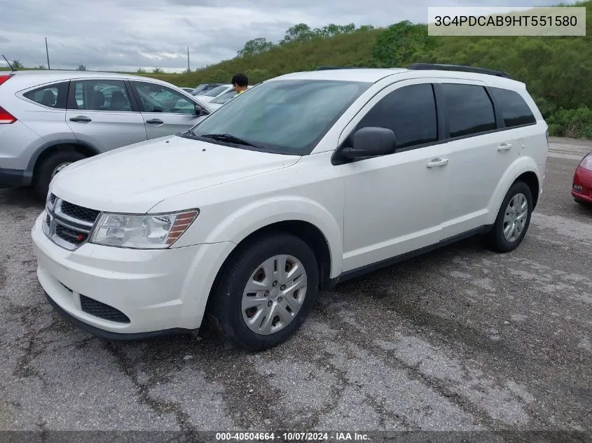 2017 Dodge Journey Se VIN: 3C4PDCAB9HT551580 Lot: 40504664