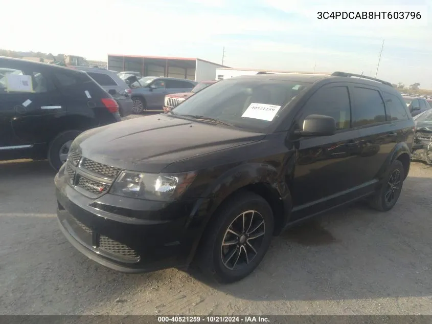 2017 Dodge Journey Se VIN: 3C4PDCAB8HT603796 Lot: 40521259