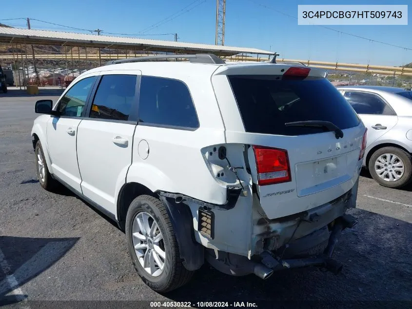 2017 Dodge Journey Sxt VIN: 3C4PDCBG7HT509743 Lot: 40530322