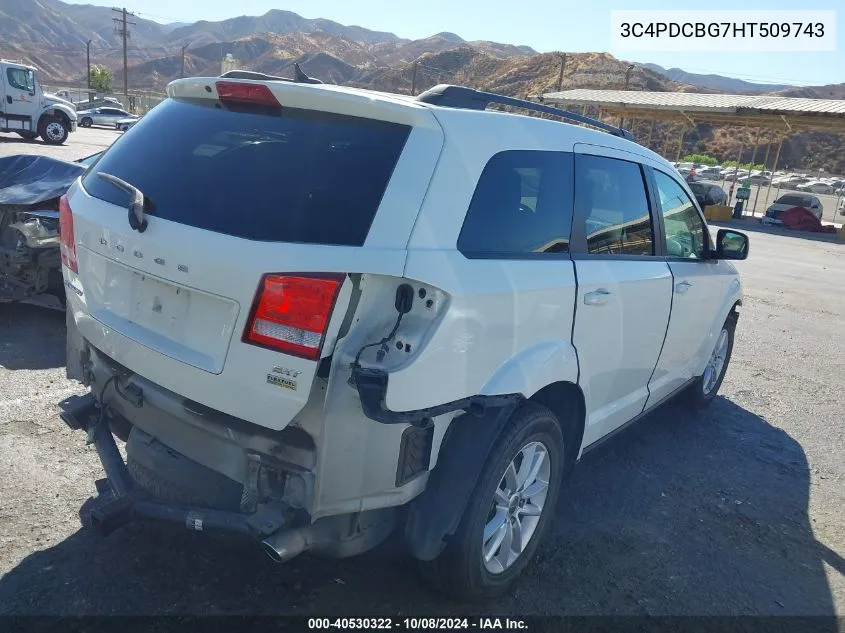 2017 Dodge Journey Sxt VIN: 3C4PDCBG7HT509743 Lot: 40530322