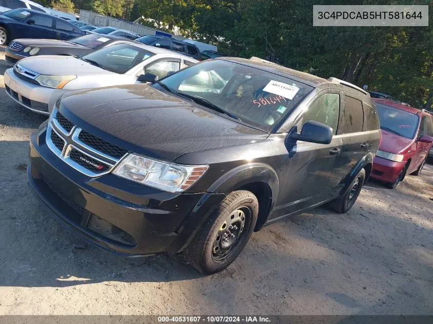 2017 Dodge Journey Se VIN: 3C4PDCAB5HT581644 Lot: 40531607