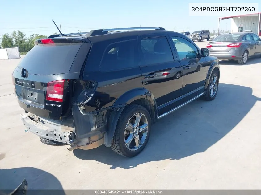 2017 Dodge Journey Crossroad Plus VIN: 3C4PDCGB7HT702360 Lot: 40545421