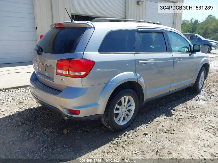 2017 Dodge Journey Sxt VIN: 3C4PDCBG0HT531289 Lot: 40545785