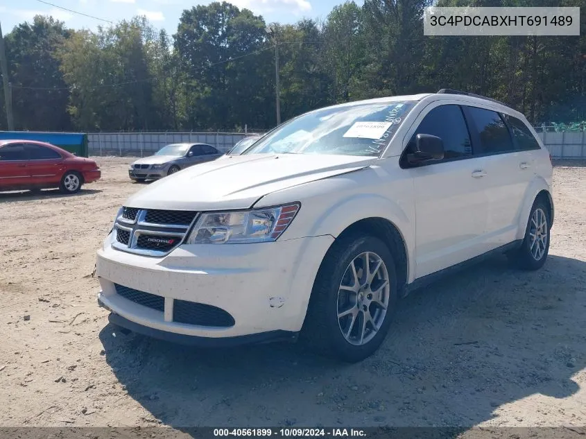 2017 Dodge Journey Se VIN: 3C4PDCABXHT691489 Lot: 40561899