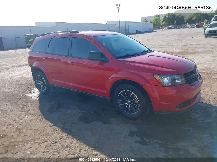 2017 Dodge Journey Se VIN: 3C4PDCAB6HT585136 Lot: 40582507