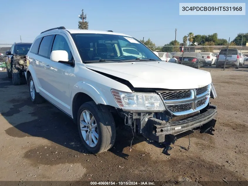 2017 Dodge Journey Sxt VIN: 3C4PDCBG9HT531968 Lot: 40606154