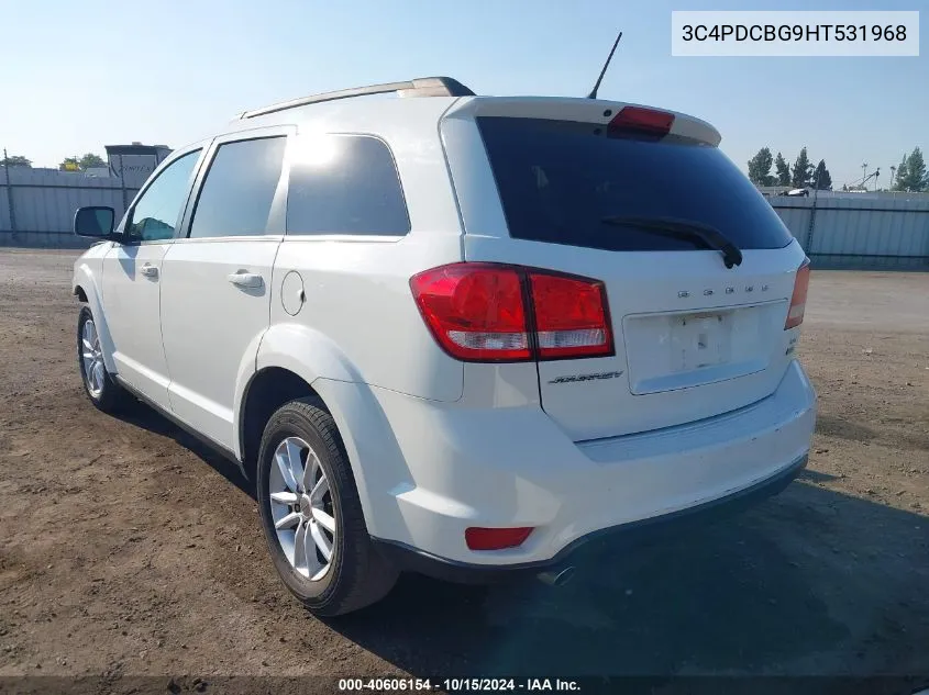 2017 Dodge Journey Sxt VIN: 3C4PDCBG9HT531968 Lot: 40606154