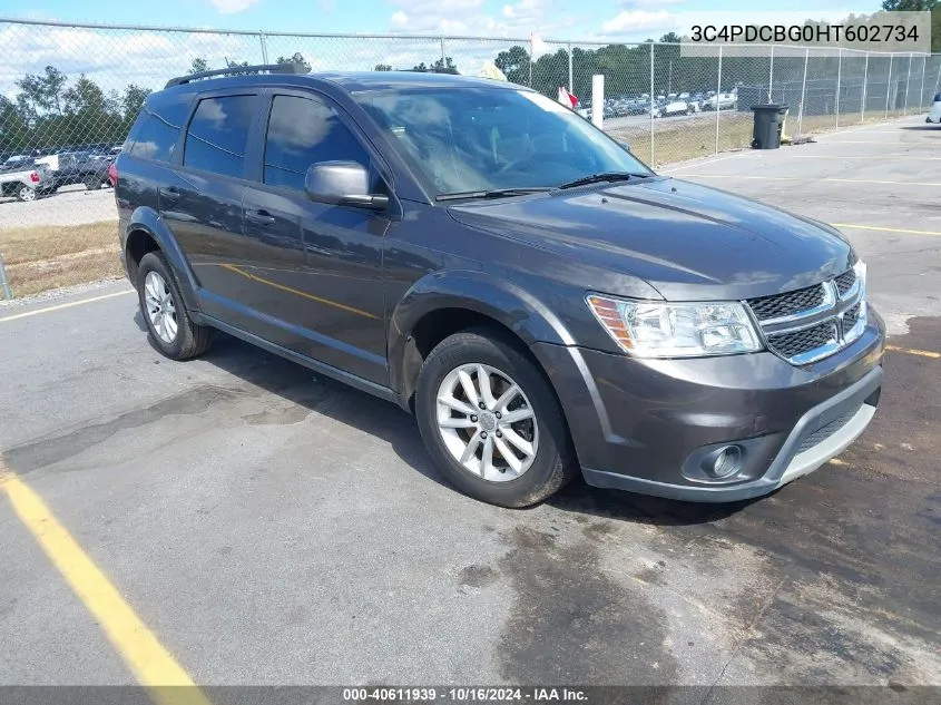 2017 Dodge Journey Sxt VIN: 3C4PDCBG0HT602734 Lot: 40611939