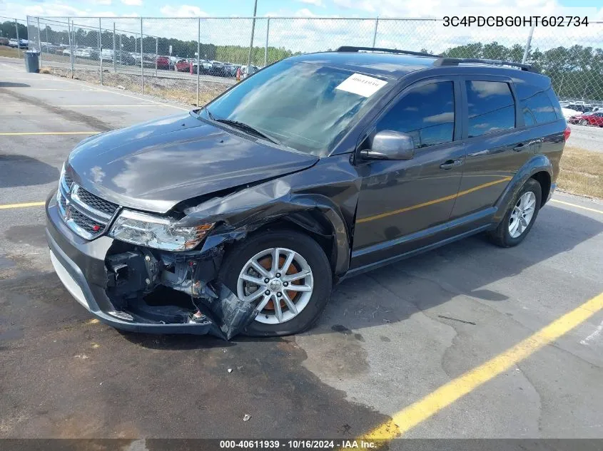 2017 Dodge Journey Sxt VIN: 3C4PDCBG0HT602734 Lot: 40611939