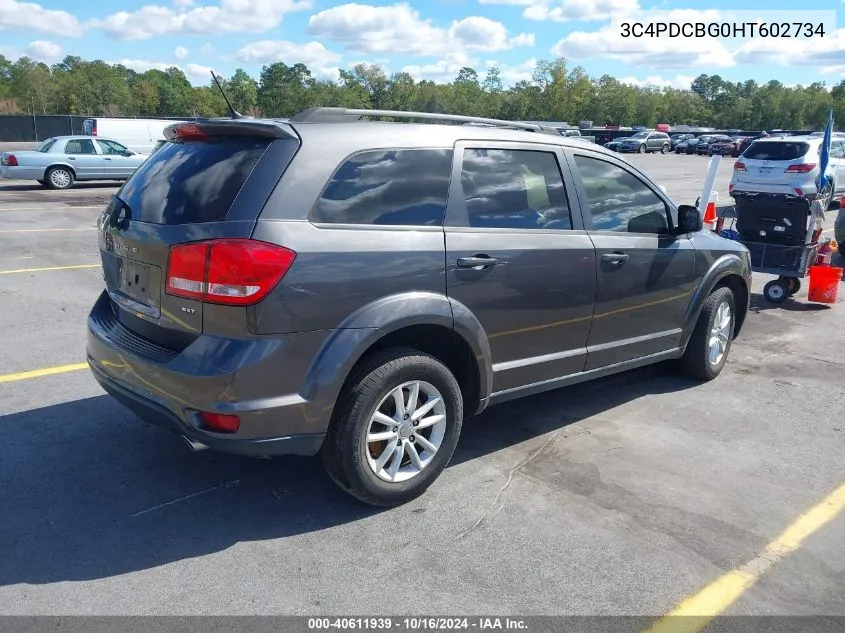 2017 Dodge Journey Sxt VIN: 3C4PDCBG0HT602734 Lot: 40611939