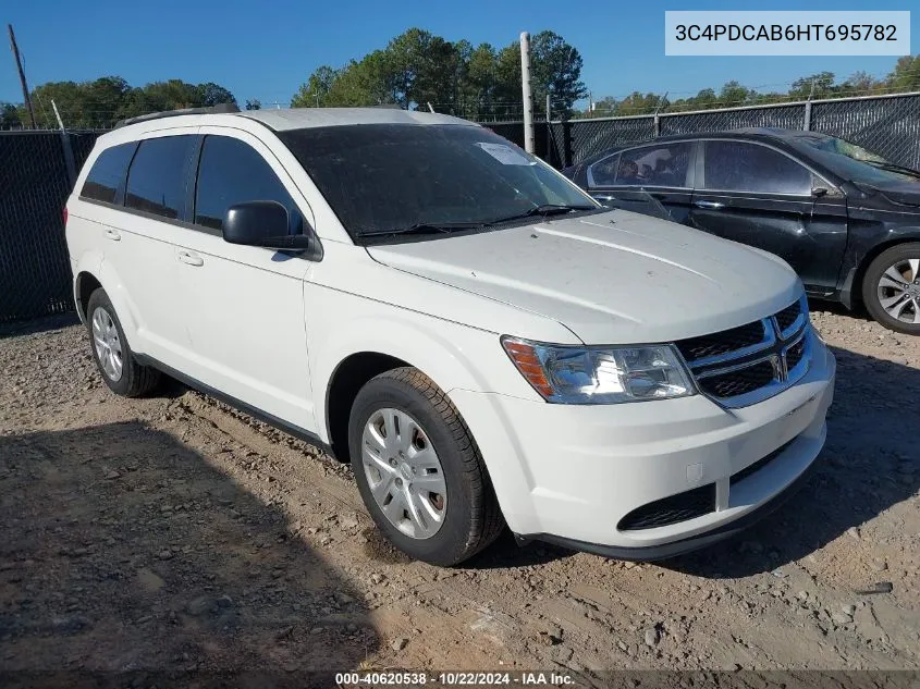 2017 Dodge Journey Se VIN: 3C4PDCAB6HT695782 Lot: 40620538