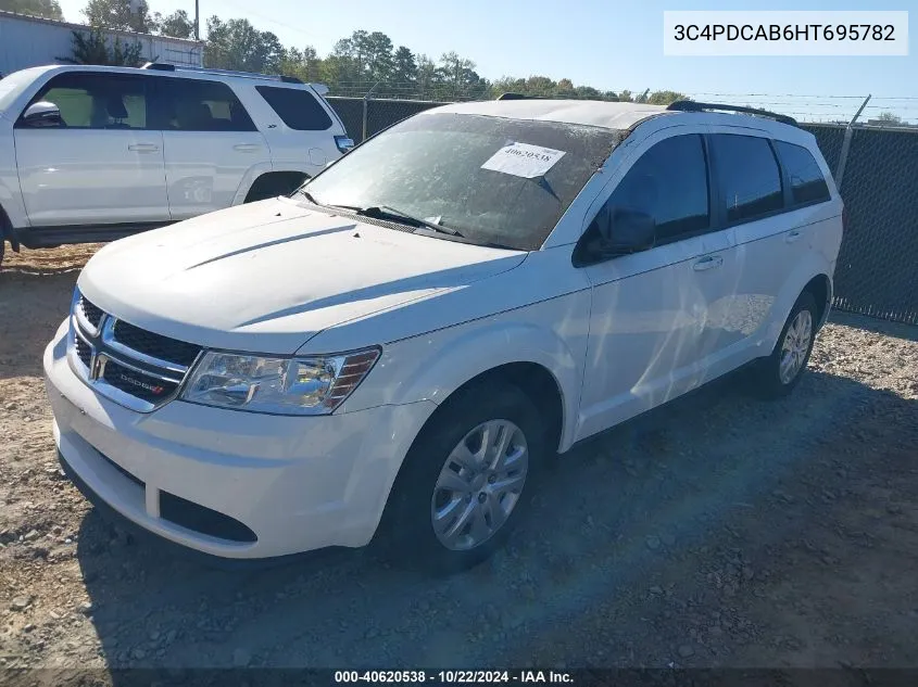 2017 Dodge Journey Se VIN: 3C4PDCAB6HT695782 Lot: 40620538