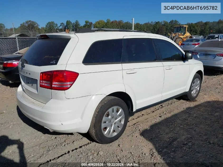 2017 Dodge Journey Se VIN: 3C4PDCAB6HT695782 Lot: 40620538