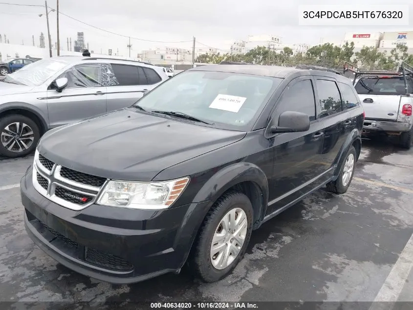 2017 Dodge Journey Se VIN: 3C4PDCAB5HT676320 Lot: 40634020