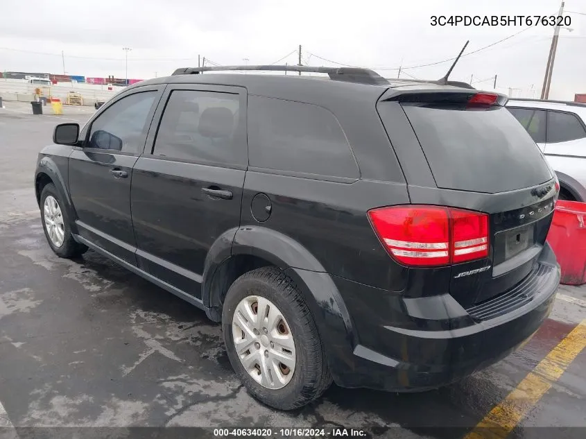 2017 Dodge Journey Se VIN: 3C4PDCAB5HT676320 Lot: 40634020