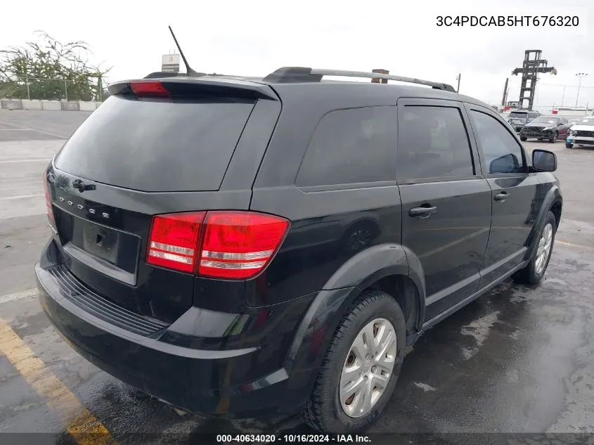 2017 Dodge Journey Se VIN: 3C4PDCAB5HT676320 Lot: 40634020