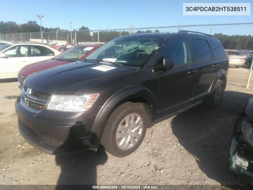 2017 Dodge Journey Se VIN: 3C4PDCAB2HT538511 Lot: 40640304