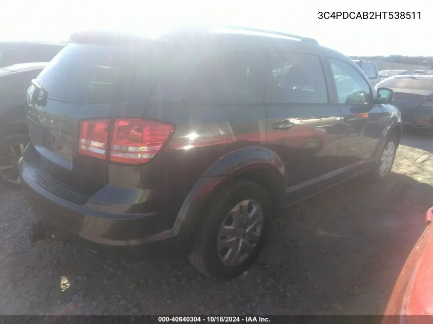 3C4PDCAB2HT538511 2017 Dodge Journey Se