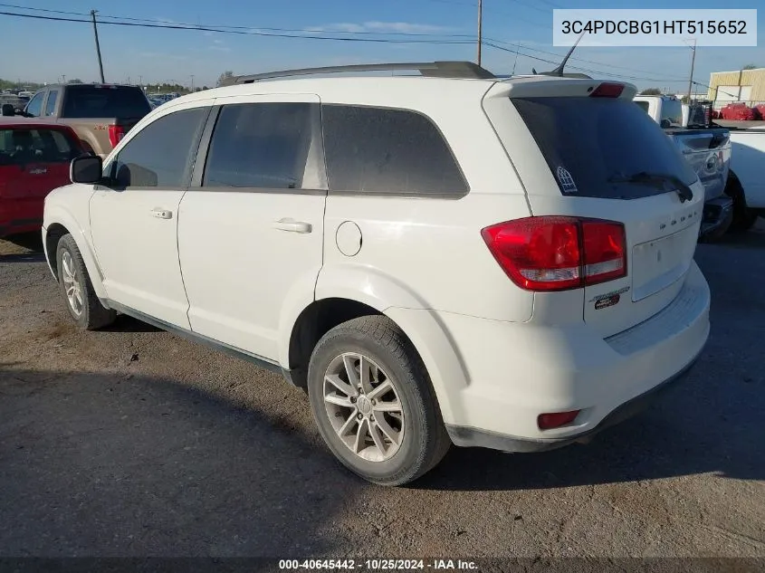 2017 Dodge Journey Sxt VIN: 3C4PDCBG1HT515652 Lot: 40645442