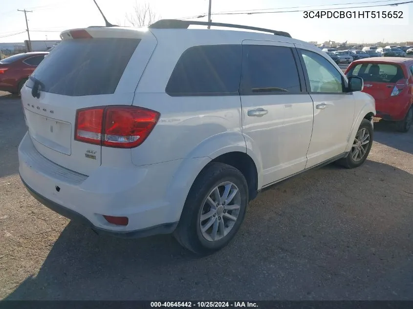 2017 Dodge Journey Sxt VIN: 3C4PDCBG1HT515652 Lot: 40645442