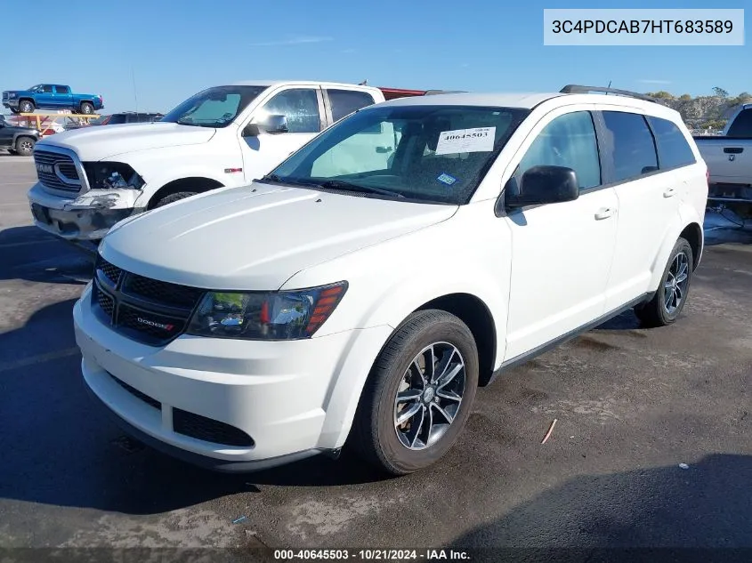 2017 Dodge Journey Se VIN: 3C4PDCAB7HT683589 Lot: 40645503