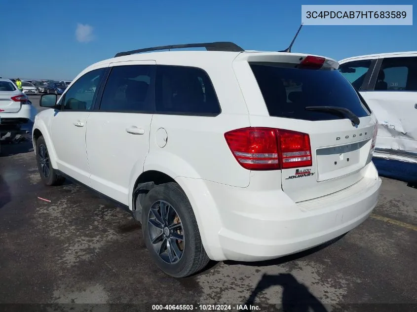 2017 Dodge Journey Se VIN: 3C4PDCAB7HT683589 Lot: 40645503