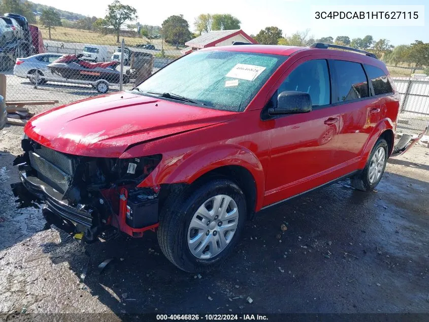 2017 Dodge Journey Se VIN: 3C4PDCAB1HT627115 Lot: 40646826