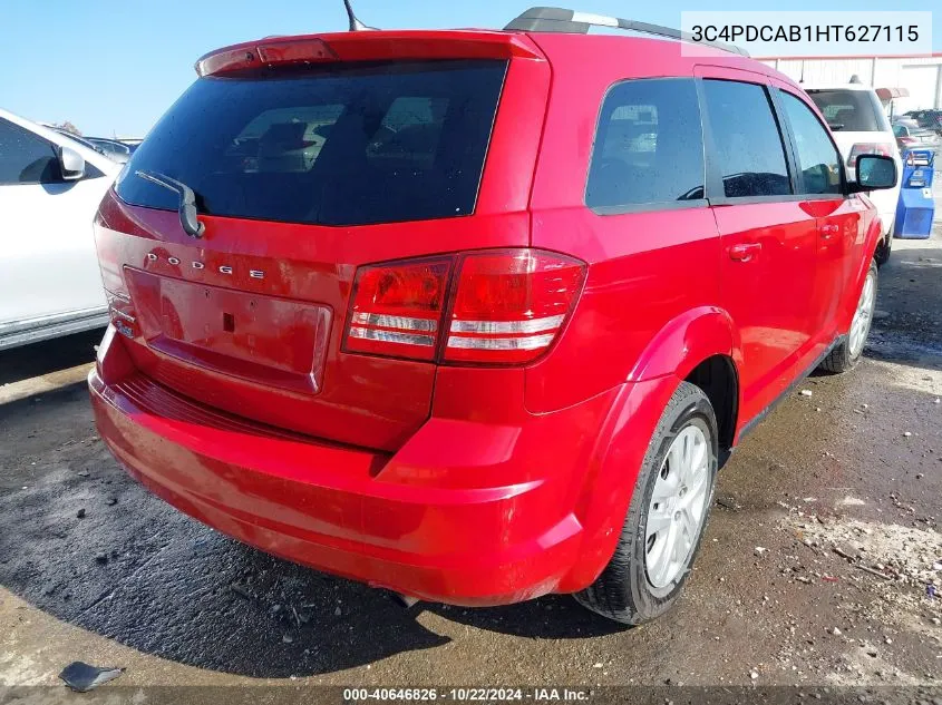 2017 Dodge Journey Se VIN: 3C4PDCAB1HT627115 Lot: 40646826