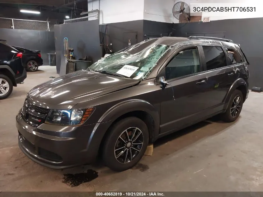 2017 Dodge Journey Se VIN: 3C4PDCAB5HT706531 Lot: 40652819