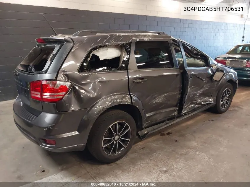 2017 Dodge Journey Se VIN: 3C4PDCAB5HT706531 Lot: 40652819