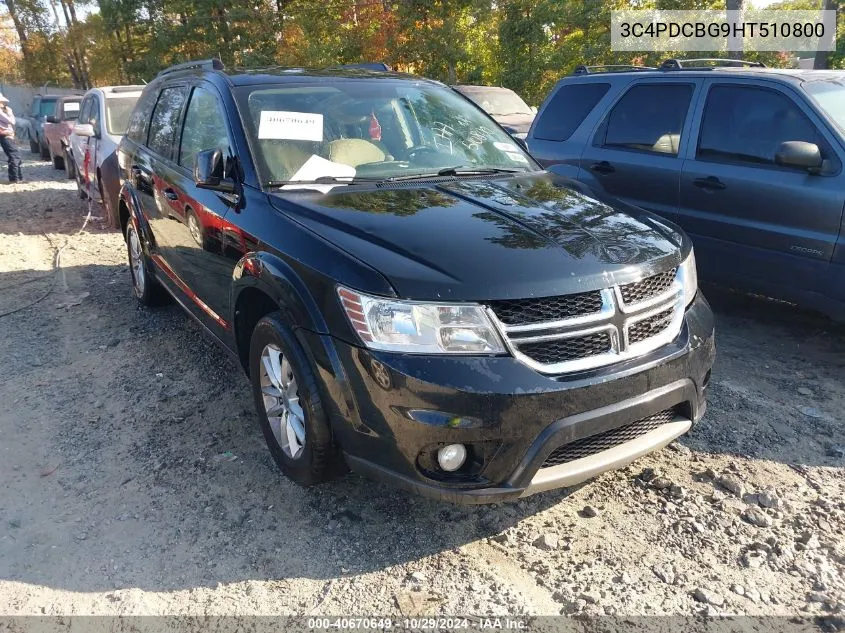 2017 Dodge Journey Sxt VIN: 3C4PDCBG9HT510800 Lot: 40670649