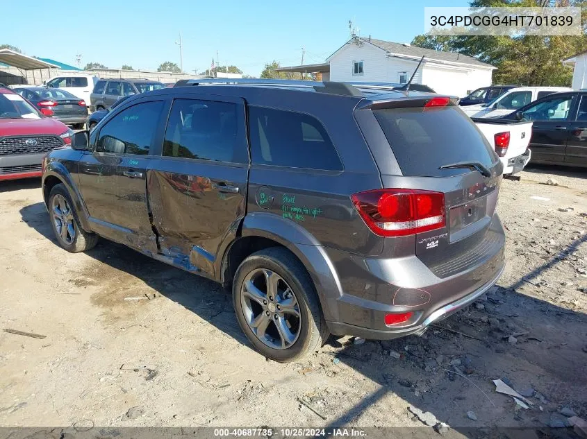 2017 Dodge Journey Crossroad Plus VIN: 3C4PDCGG4HT701839 Lot: 40687735