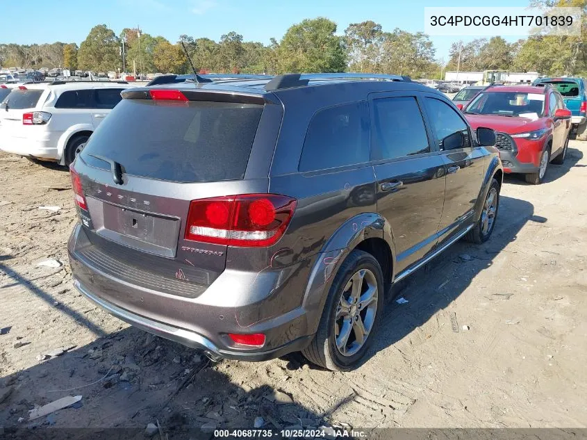 2017 Dodge Journey Crossroad Plus VIN: 3C4PDCGG4HT701839 Lot: 40687735