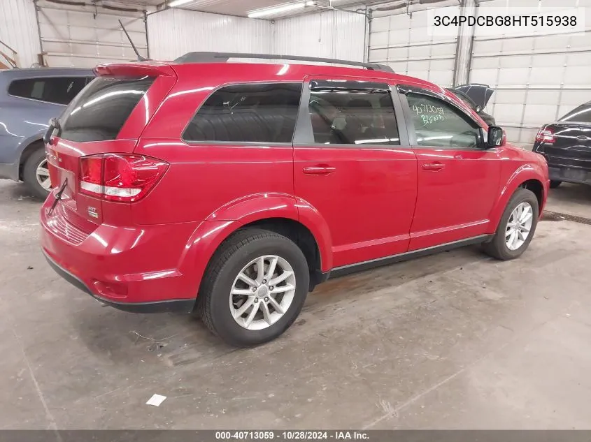 2017 Dodge Journey Sxt VIN: 3C4PDCBG8HT515938 Lot: 40713059