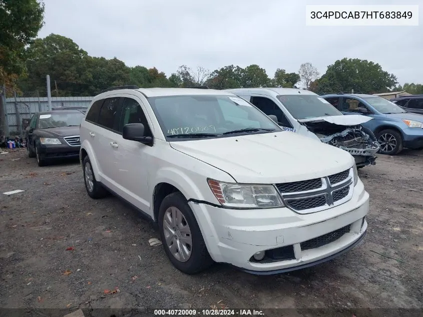 2017 Dodge Journey Se VIN: 3C4PDCAB7HT683849 Lot: 40720009