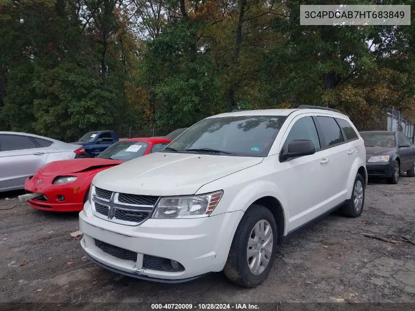 2017 Dodge Journey Se VIN: 3C4PDCAB7HT683849 Lot: 40720009