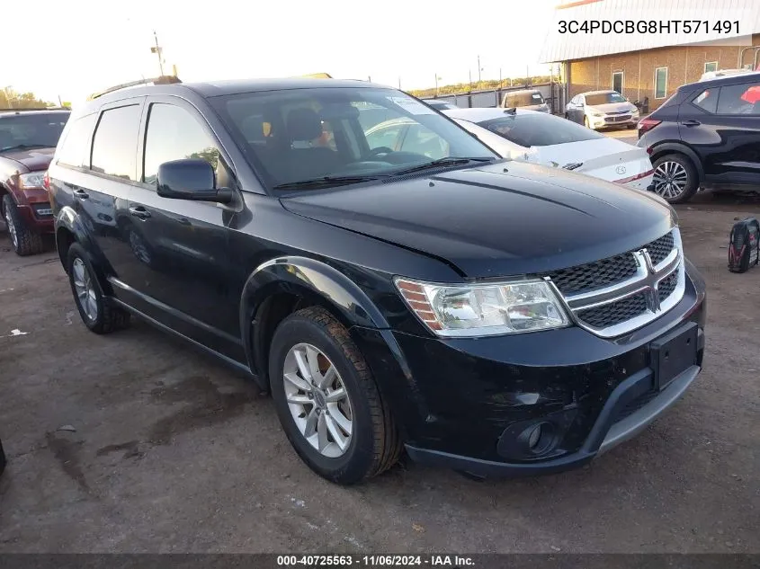 2017 Dodge Journey Sxt VIN: 3C4PDCBG8HT571491 Lot: 40725563