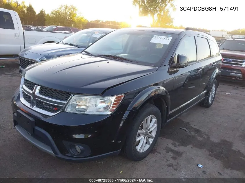 2017 Dodge Journey Sxt VIN: 3C4PDCBG8HT571491 Lot: 40725563