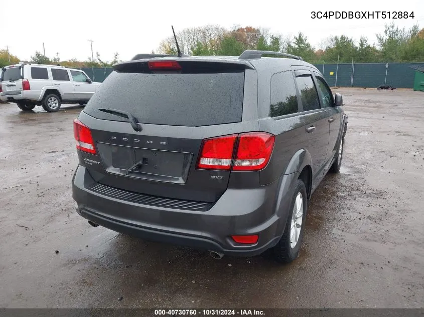 2017 Dodge Journey Sxt Awd VIN: 3C4PDDBGXHT512884 Lot: 40730760