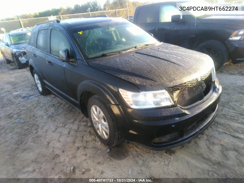 2017 Dodge Journey Se VIN: 3C4PDCAB9HT662274 Lot: 40741733