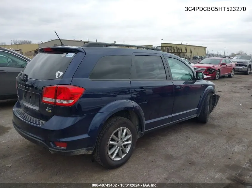 2017 Dodge Journey Sxt VIN: 3C4PDCBG5HT523270 Lot: 40749432